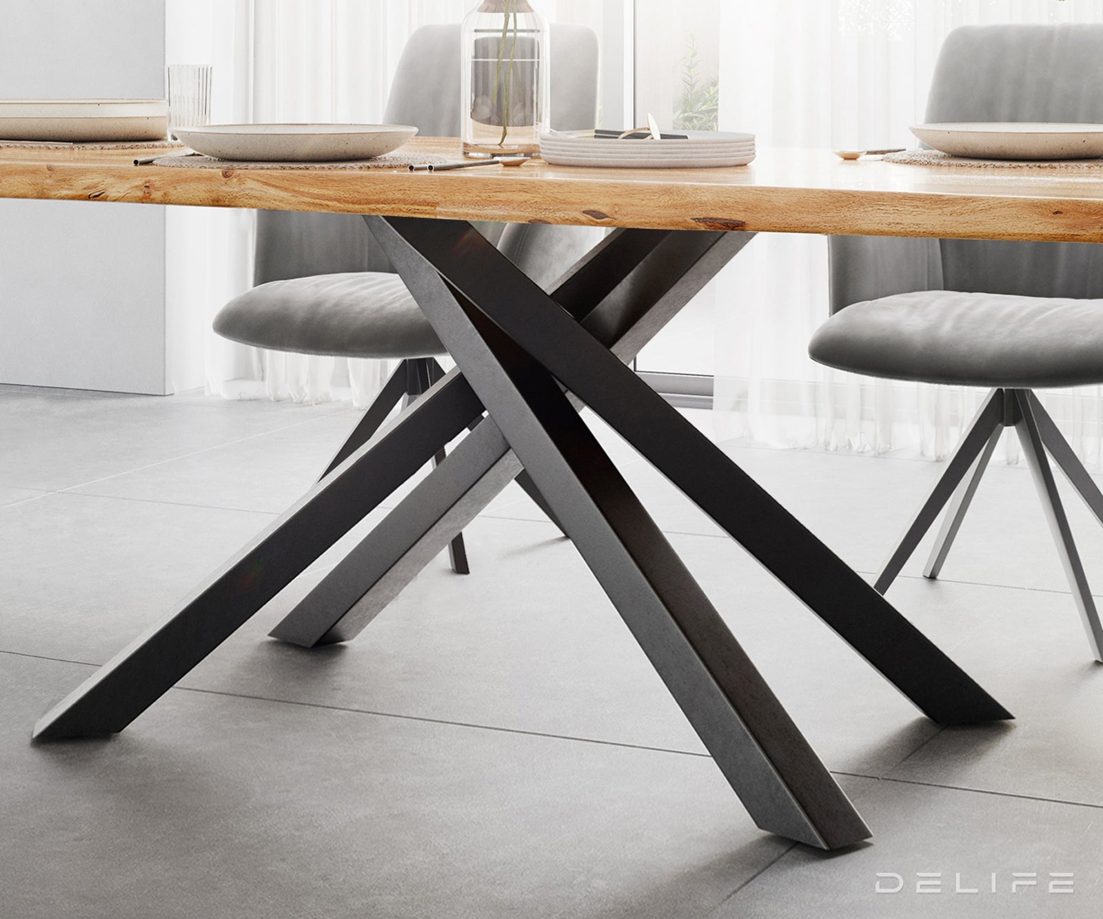 Blagovaonski stol Edge, Materijal: Bagrem, Debljina ploče: 3,5cm