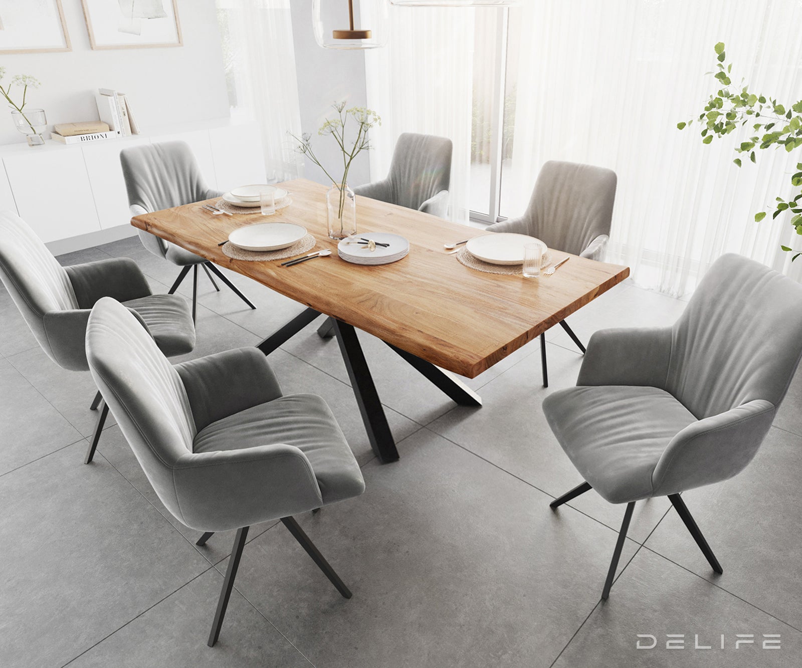 Blagovaonski stol Edge, Materijal: Bagrem, Debljina ploče: 3,5cm