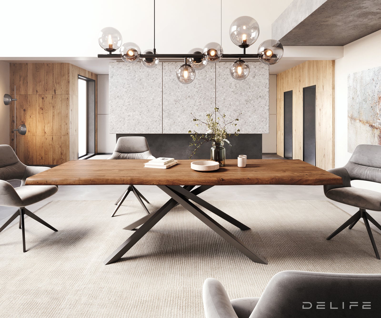 Blagovaonski stol Edge, Materijal: Bagrem, Debljina ploče: 5,5cm