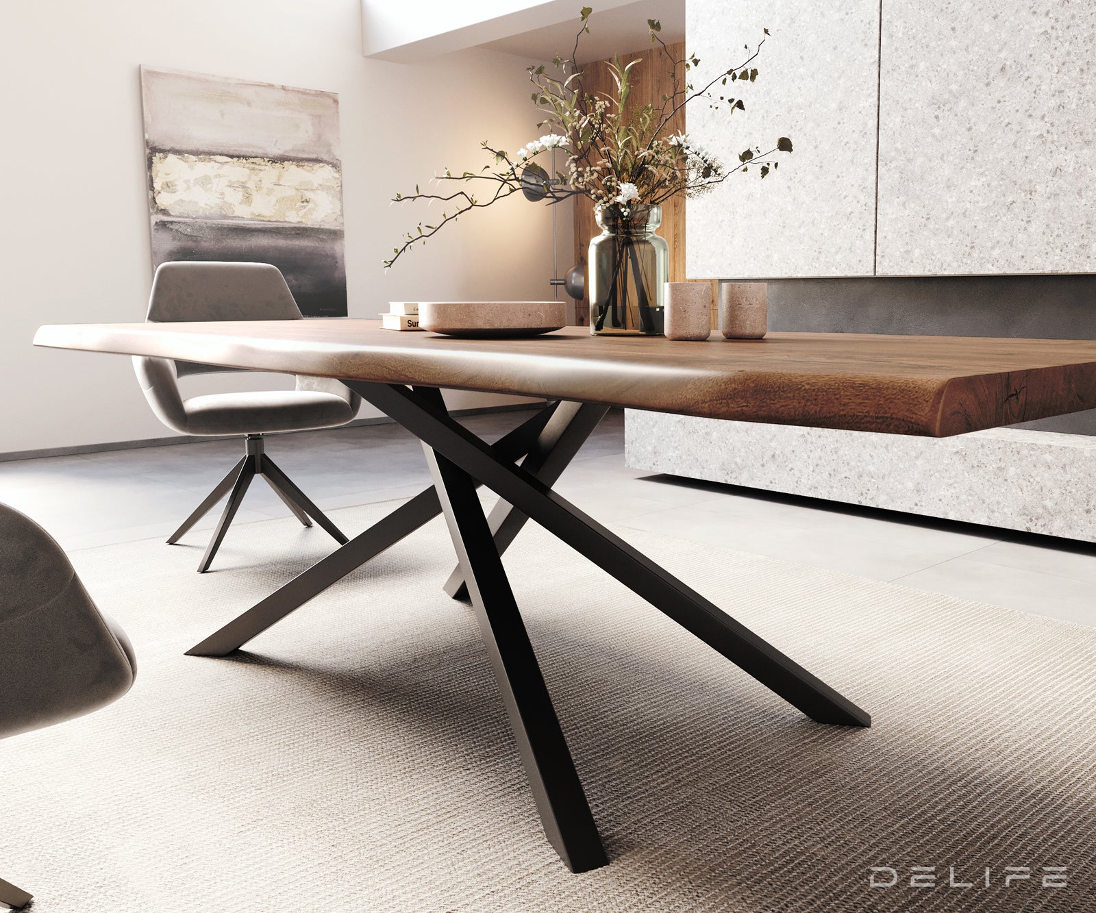 Blagovaonski stol Edge, Materijal: Bagrem, Debljina ploče: 5,5cm