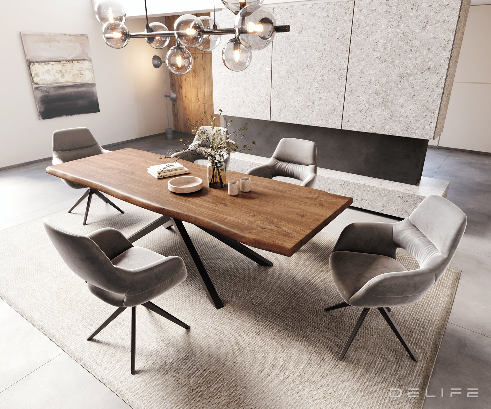 Blagovaonski stol Edge, Materijal: Bagrem, Debljina ploče: 5,5cm