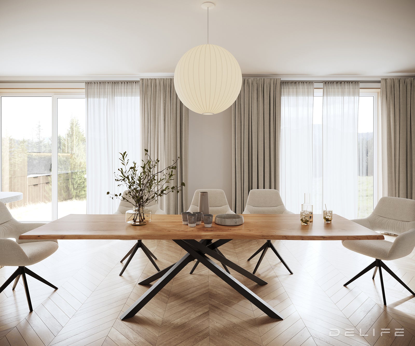 Blagovaonski stol Edge, Materijal: Bagrem, Debljina ploče: 3,5cm