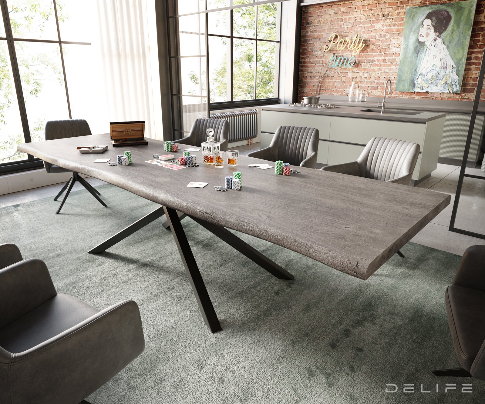 Blagovaonski stol Edge, Materijal: Bagrem, Debljina ploče: 5,5cm