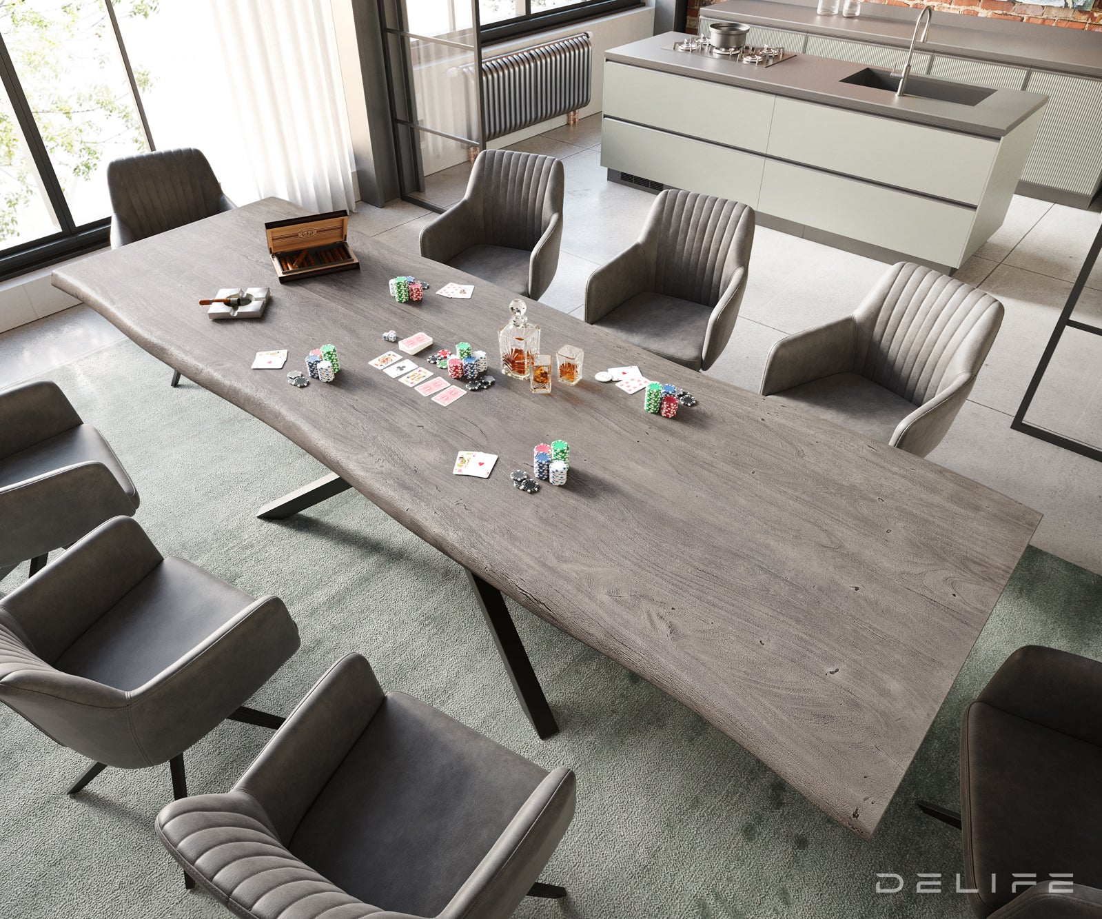 Blagovaonski stol Edge, Materijal: Bagrem, Debljina ploče: 5,5cm