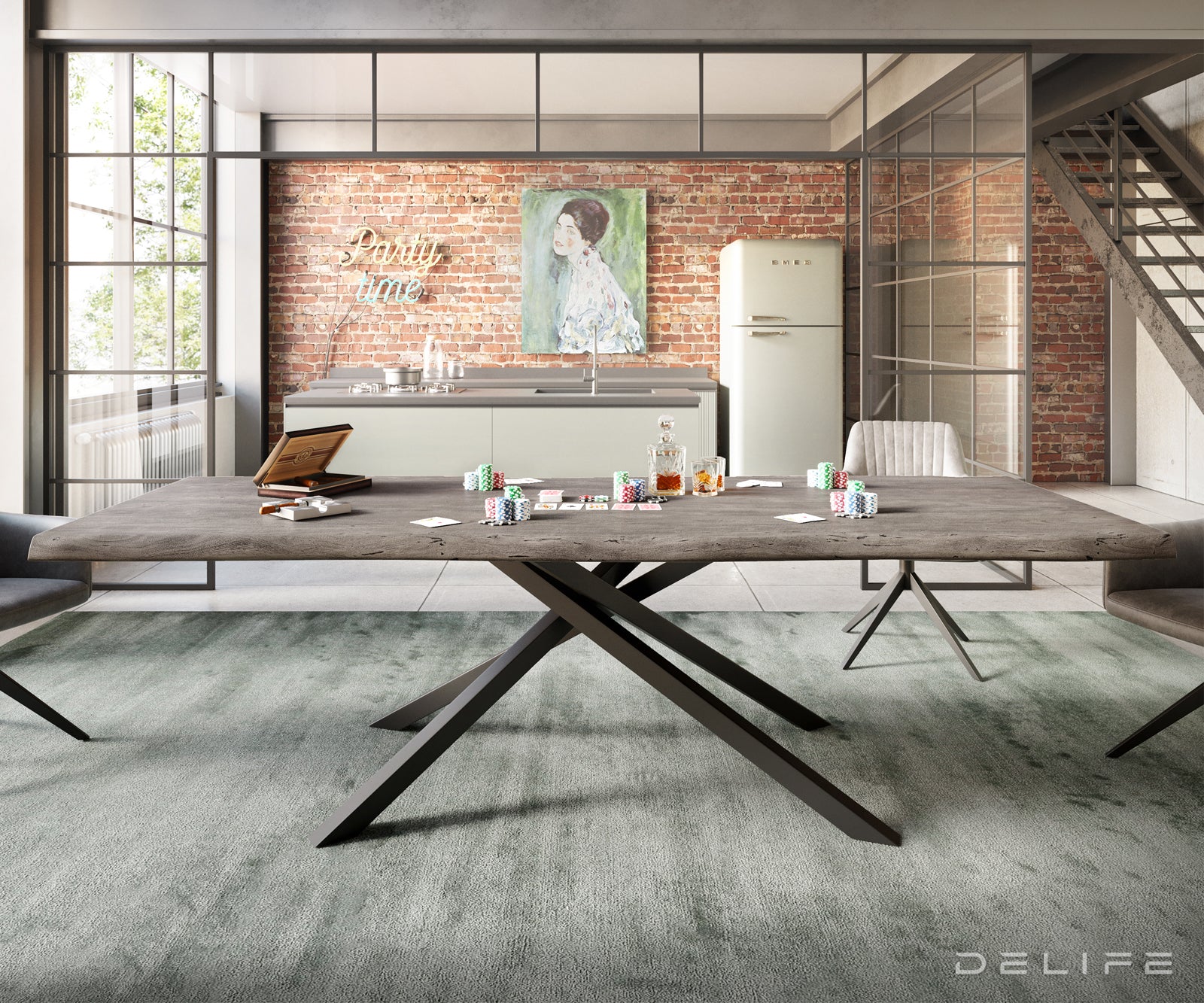 Blagovaonski stol Edge, Materijal: Bagrem, Debljina ploče: 5,5cm