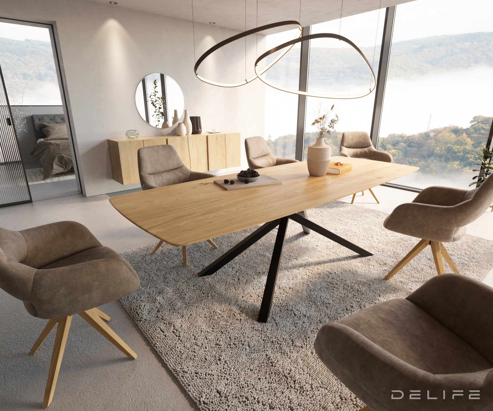 Blagovaonski stol Edge Bott, Materijal: Hrast