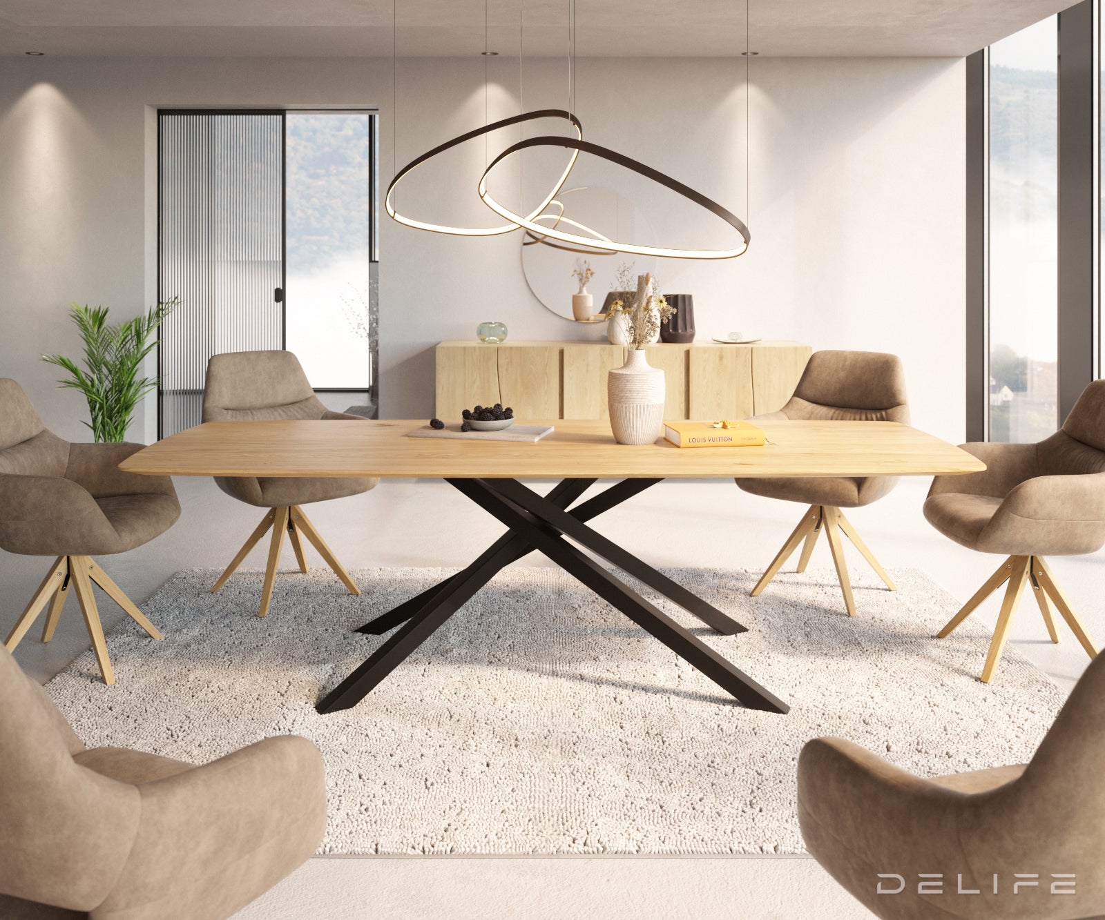 Blagovaonski stol Edge Bott, Materijal: Hrast