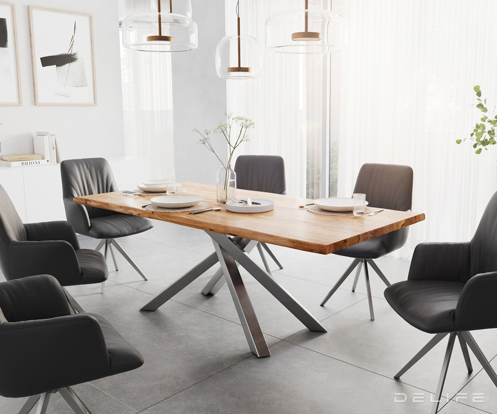 Blagovaonski stol Edge, Materijal: Bagrem, Debljina ploče: 3,5cm