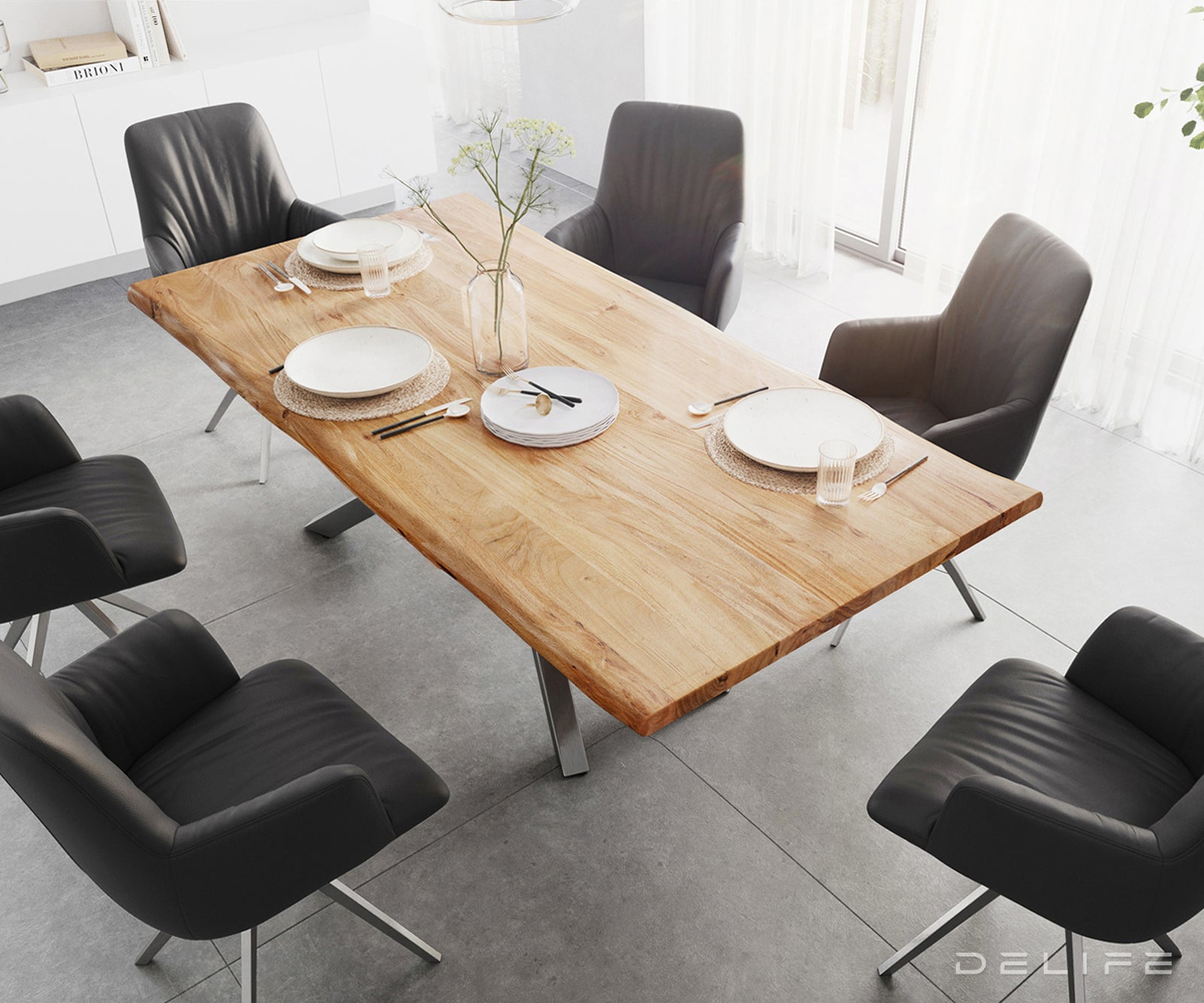 Blagovaonski stol Edge, Materijal: Bagrem, Debljina ploče: 3,5cm