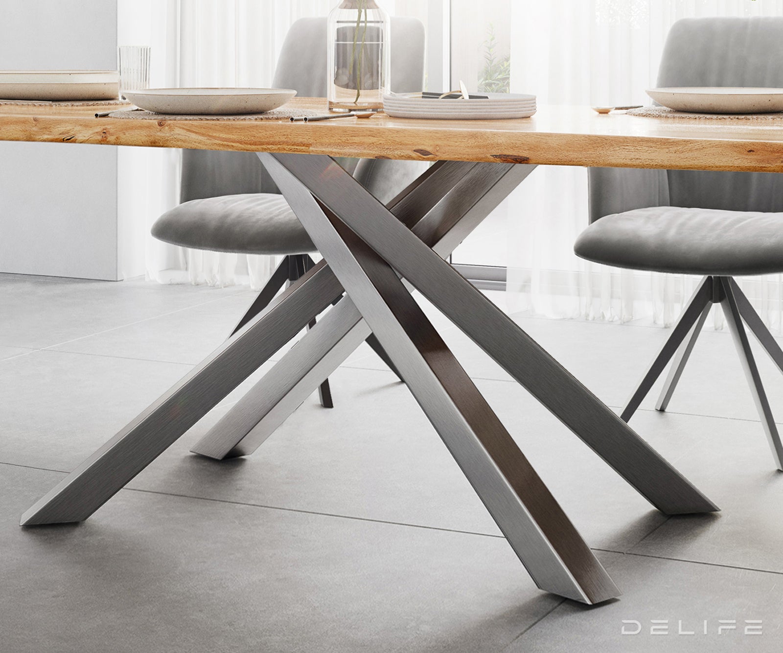 Blagovaonski stol Edge, Materijal: Bagrem, Debljina ploče: 3,5cm