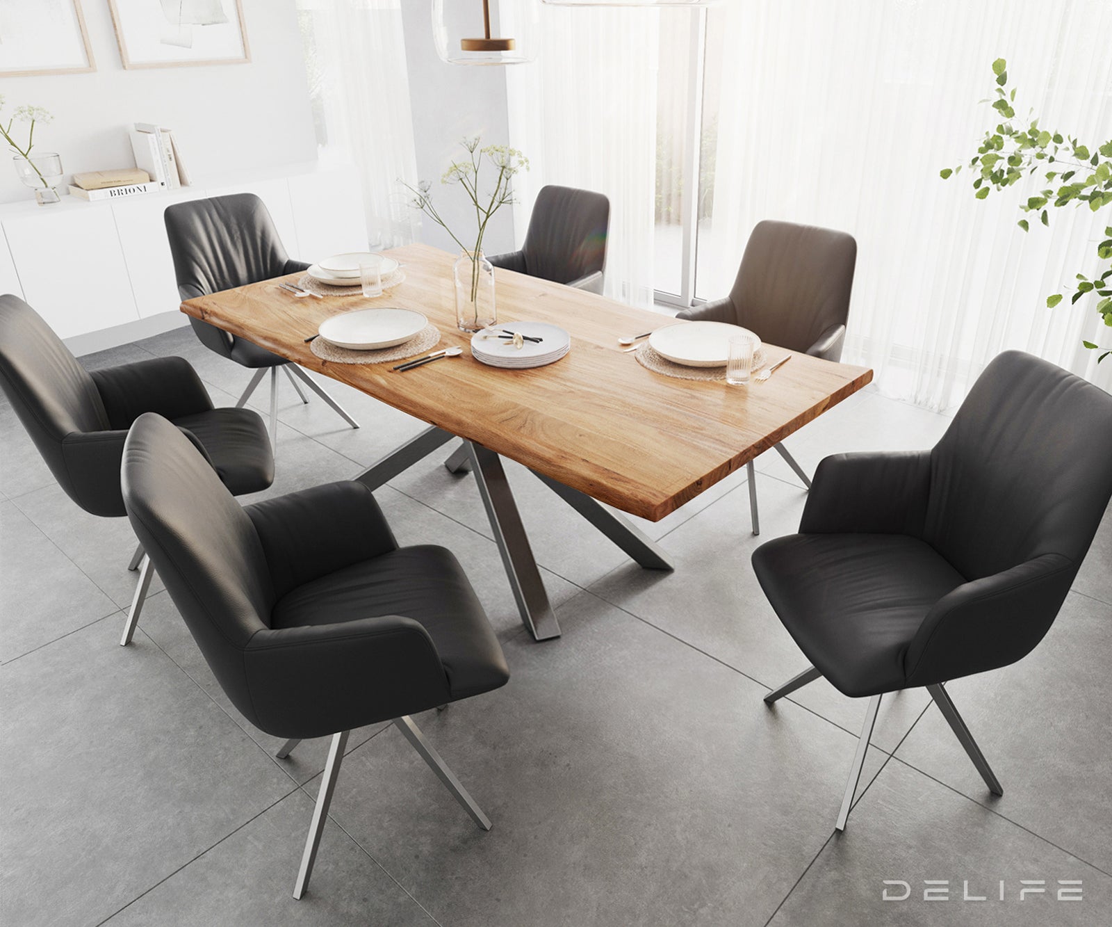 Blagovaonski stol Edge, Materijal: Bagrem, Debljina ploče: 3,5cm