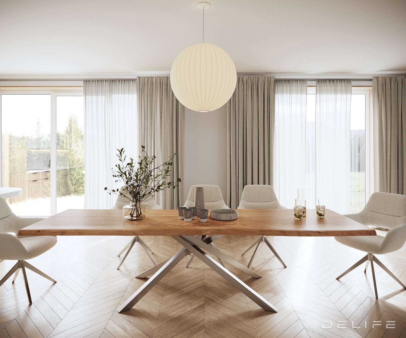 Blagovaonski stol Edge, Materijal: Bagrem, Debljina ploče: 5,5cm