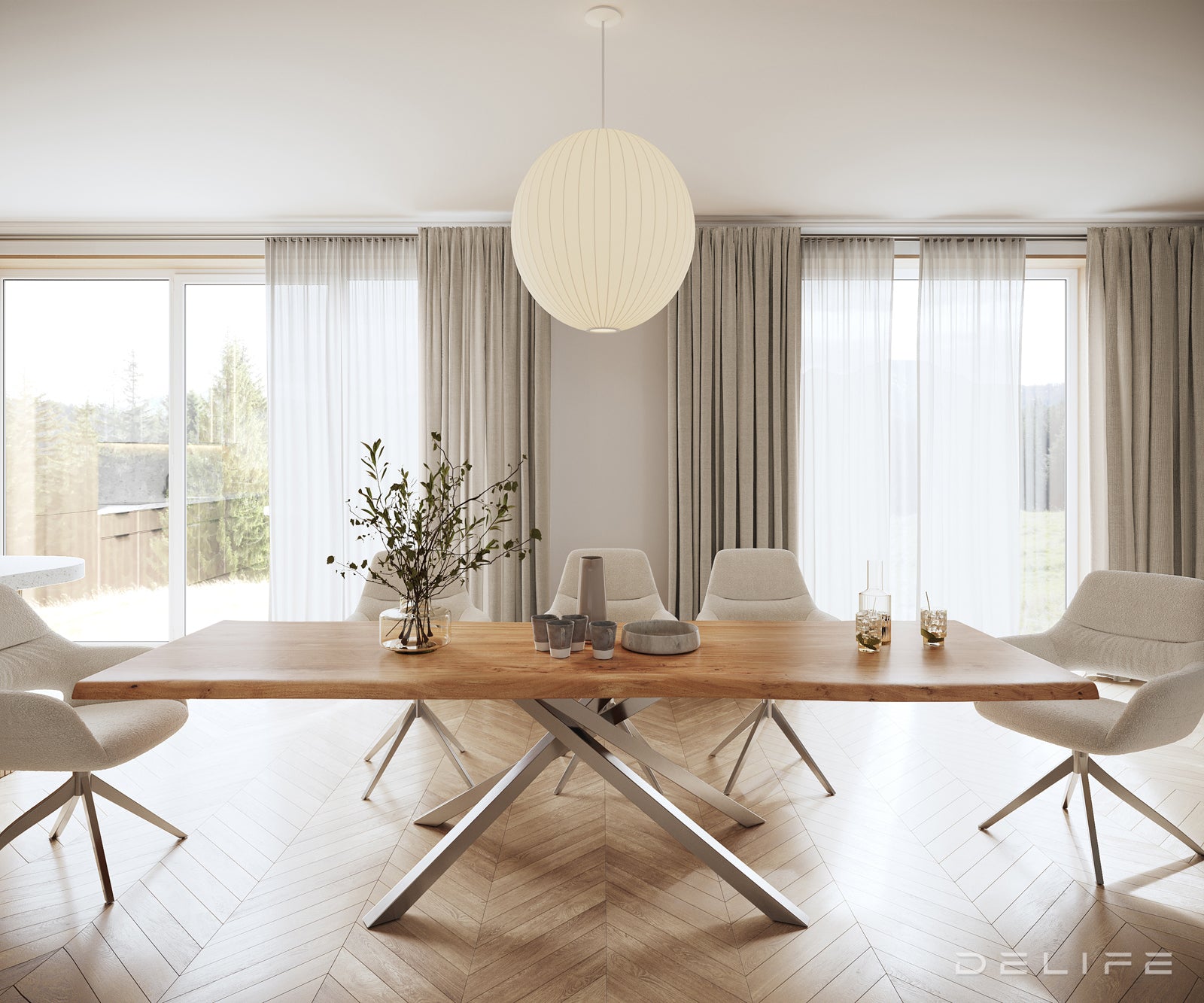 Blagovaonski stol Edge, Materijal: Bagrem, Debljina ploče: 5,5cm