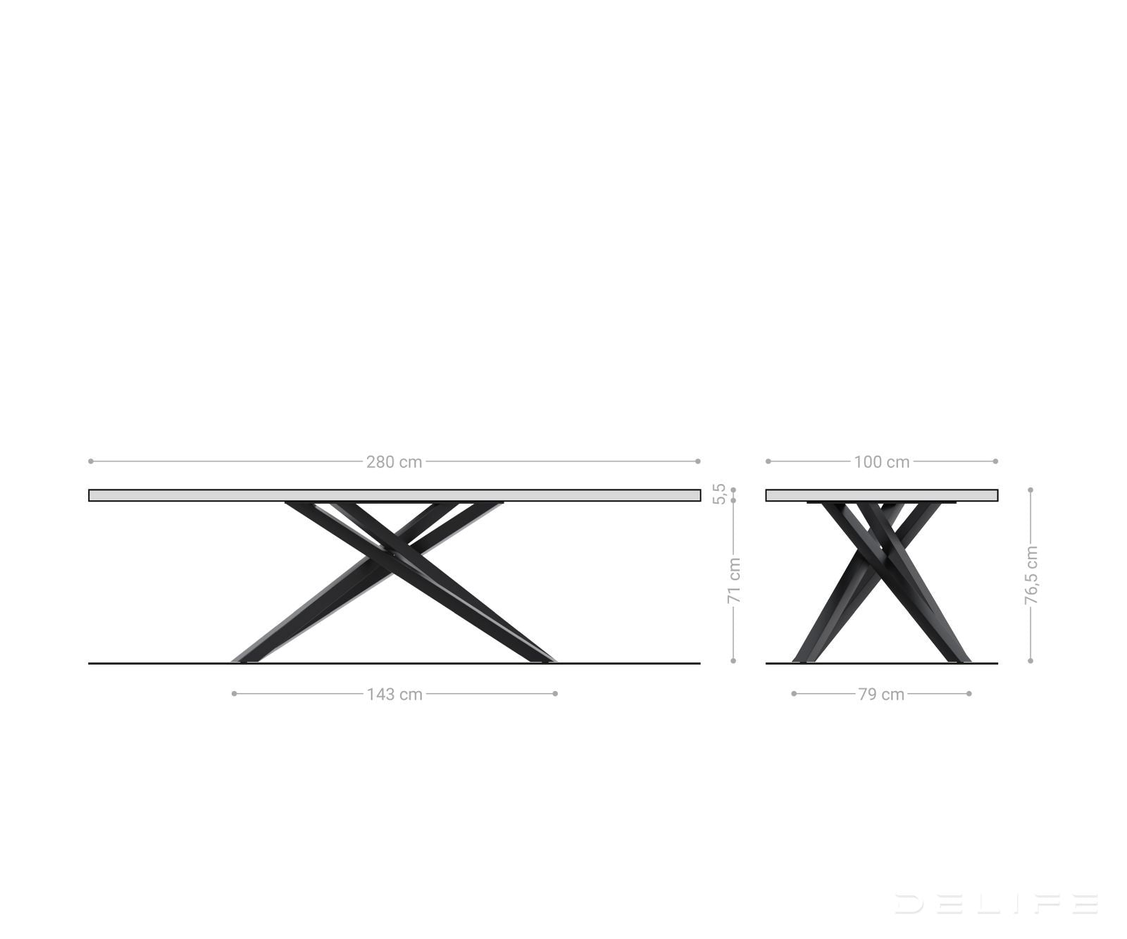 Blagovaonski stol Edge, Materijal: Bagrem, Debljina ploče: 5,5cm