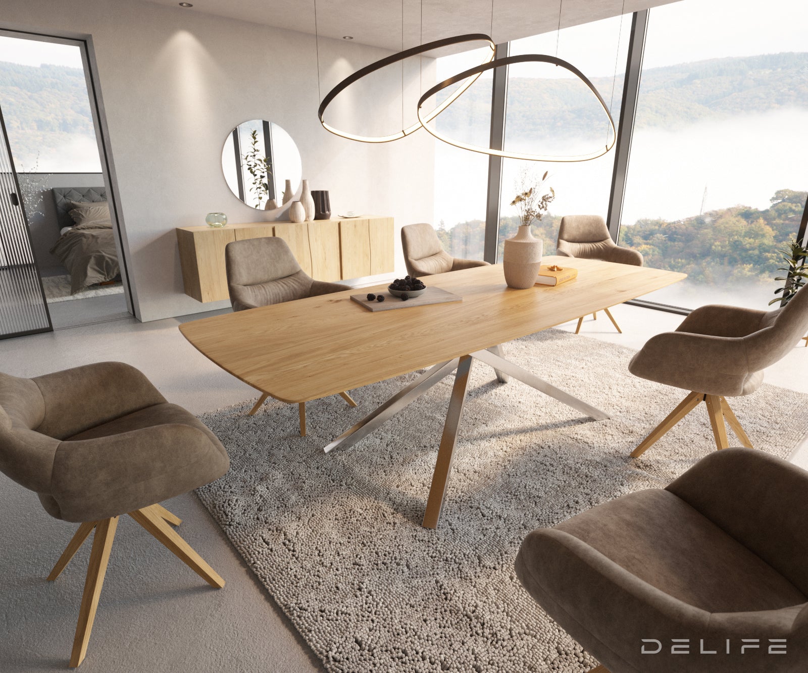 Blagovaonski stol Edge Bott, Materijal: Hrast