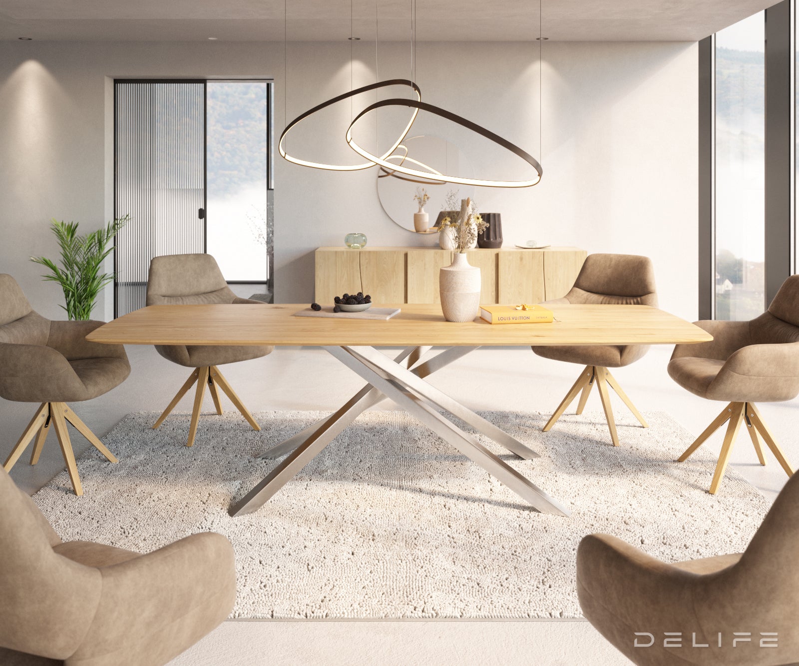 Blagovaonski stol Edge Bott, Materijal: Hrast