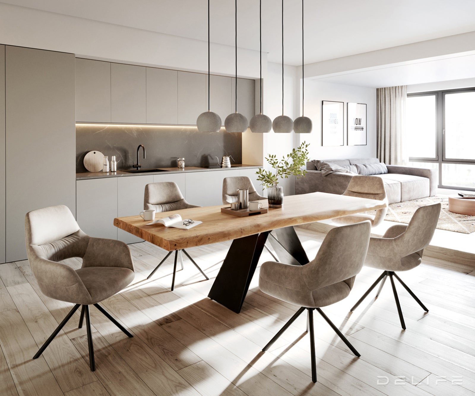 Blagovaonski stol Edge, Materijal: Bagrem, Debljina ploče: 5,5cm