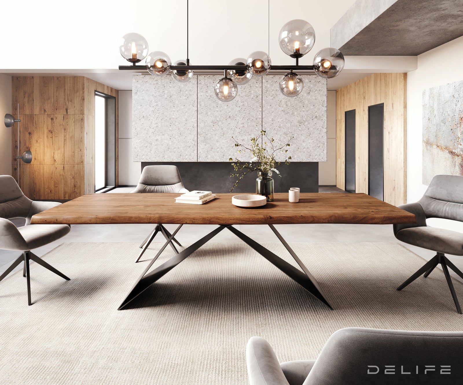 Blagovaonski stol Edge, Materijal: Bagrem, Debljina ploče: 5,5cm