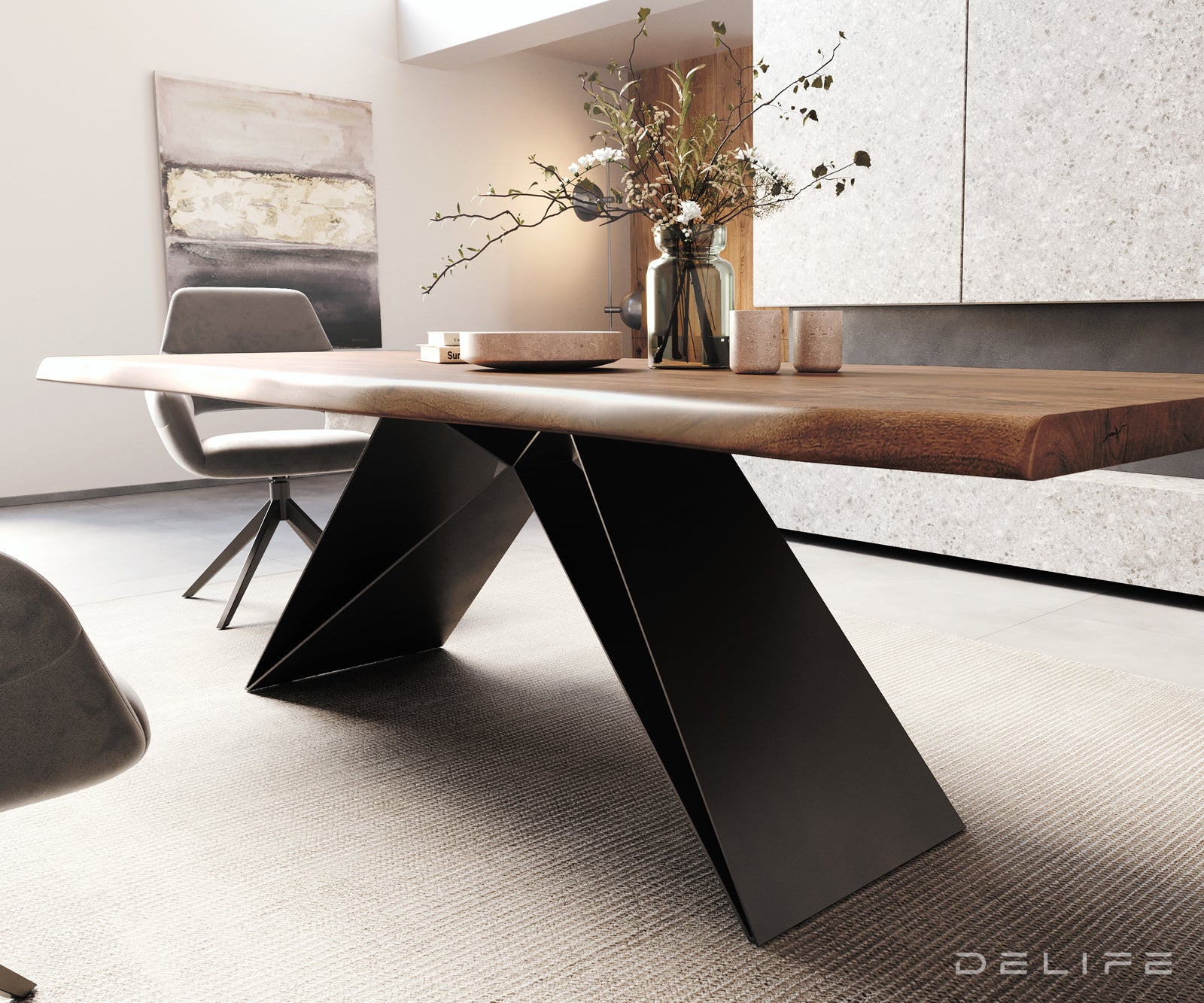 Blagovaonski stol Edge, Materijal: Bagrem, Debljina ploče: 5,5cm