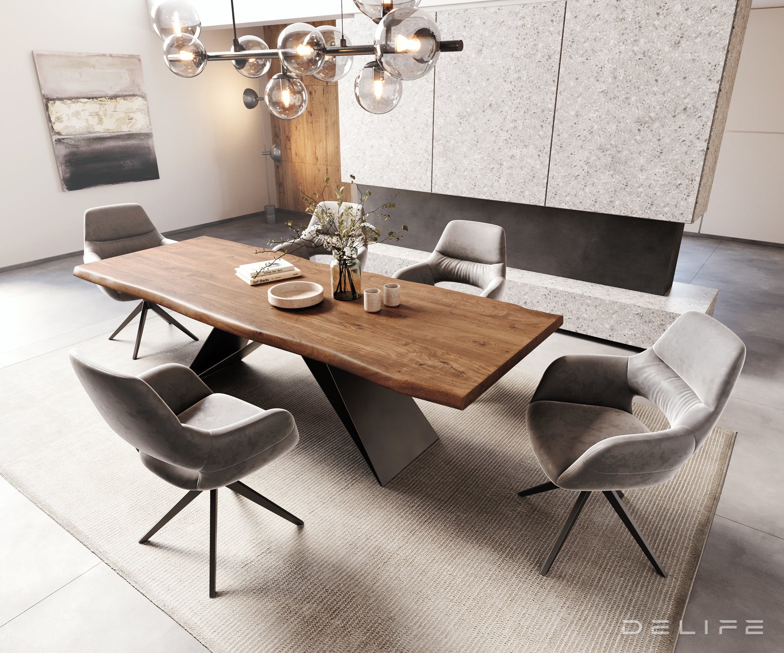 Blagovaonski stol Edge, Materijal: Bagrem, Debljina ploče: 5,5cm