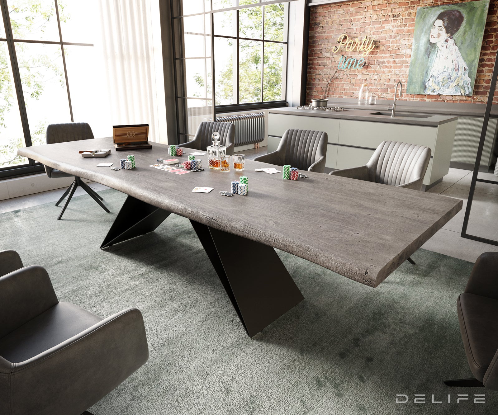 Blagovaonski stol Edge, Materijal: Bagrem, Debljina ploče: 5,5cm