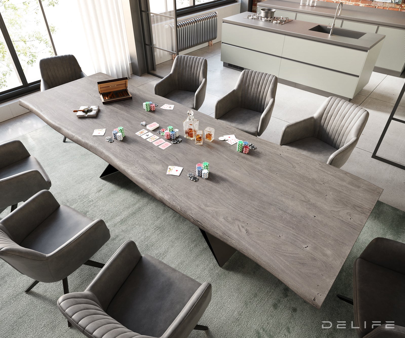 Blagovaonski stol Edge, Materijal: Bagrem, Debljina ploče: 5,5cm