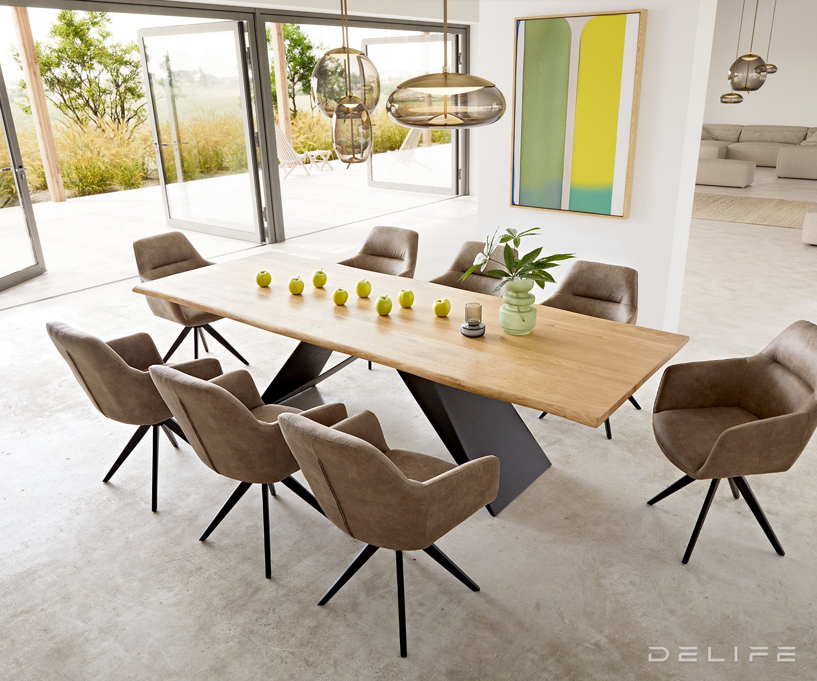 Blagovaonski stol Edge, Materijal: Hrast, Debljina ploče: 3,2cm