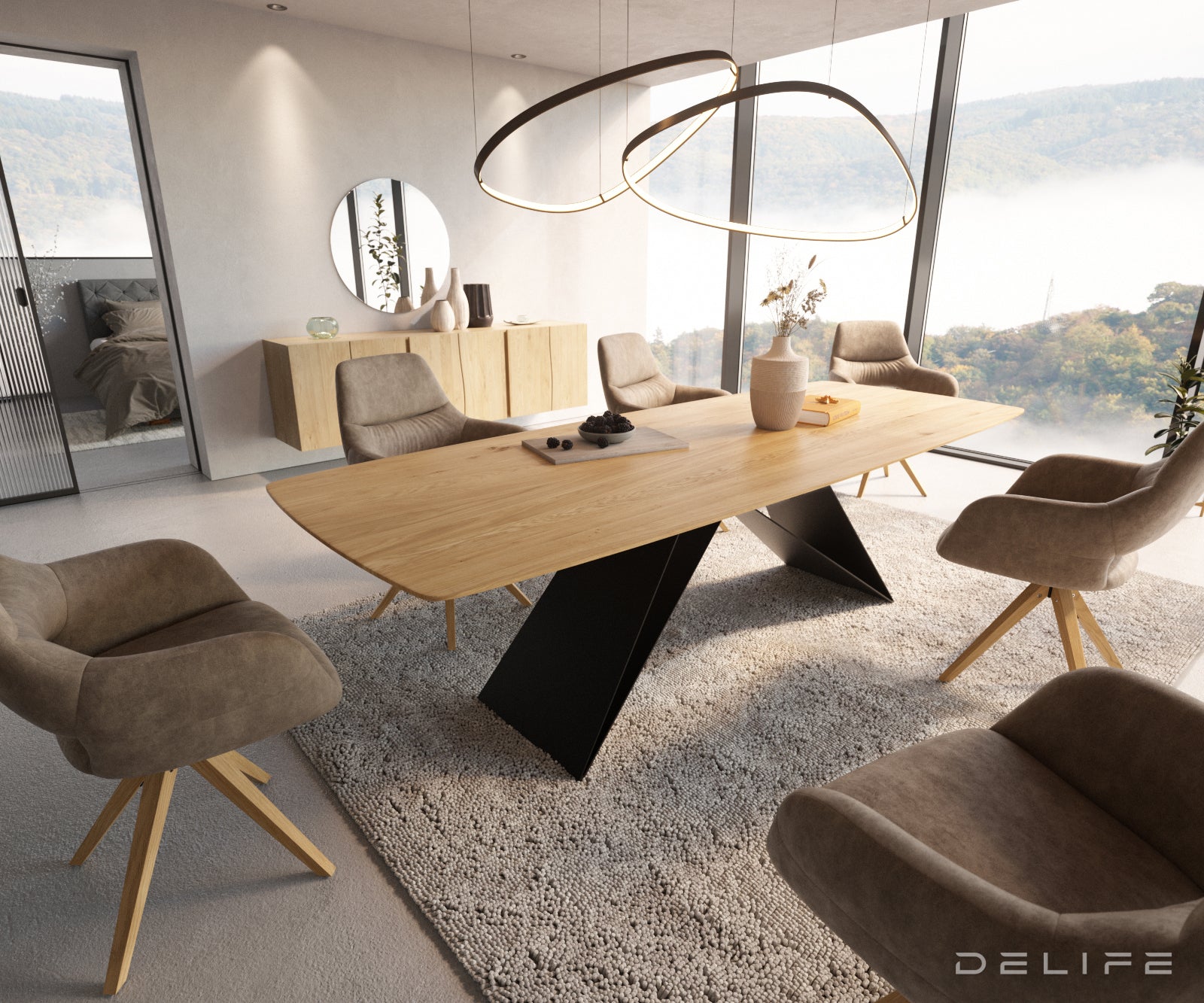 Blagovaonski stol Edge Bott, Materijal: Hrast