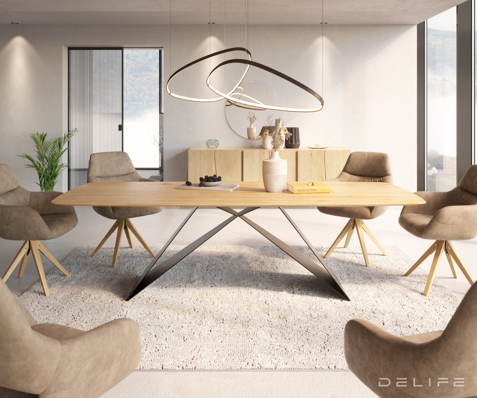 Blagovaonski stol Edge Bott, Materijal: Hrast