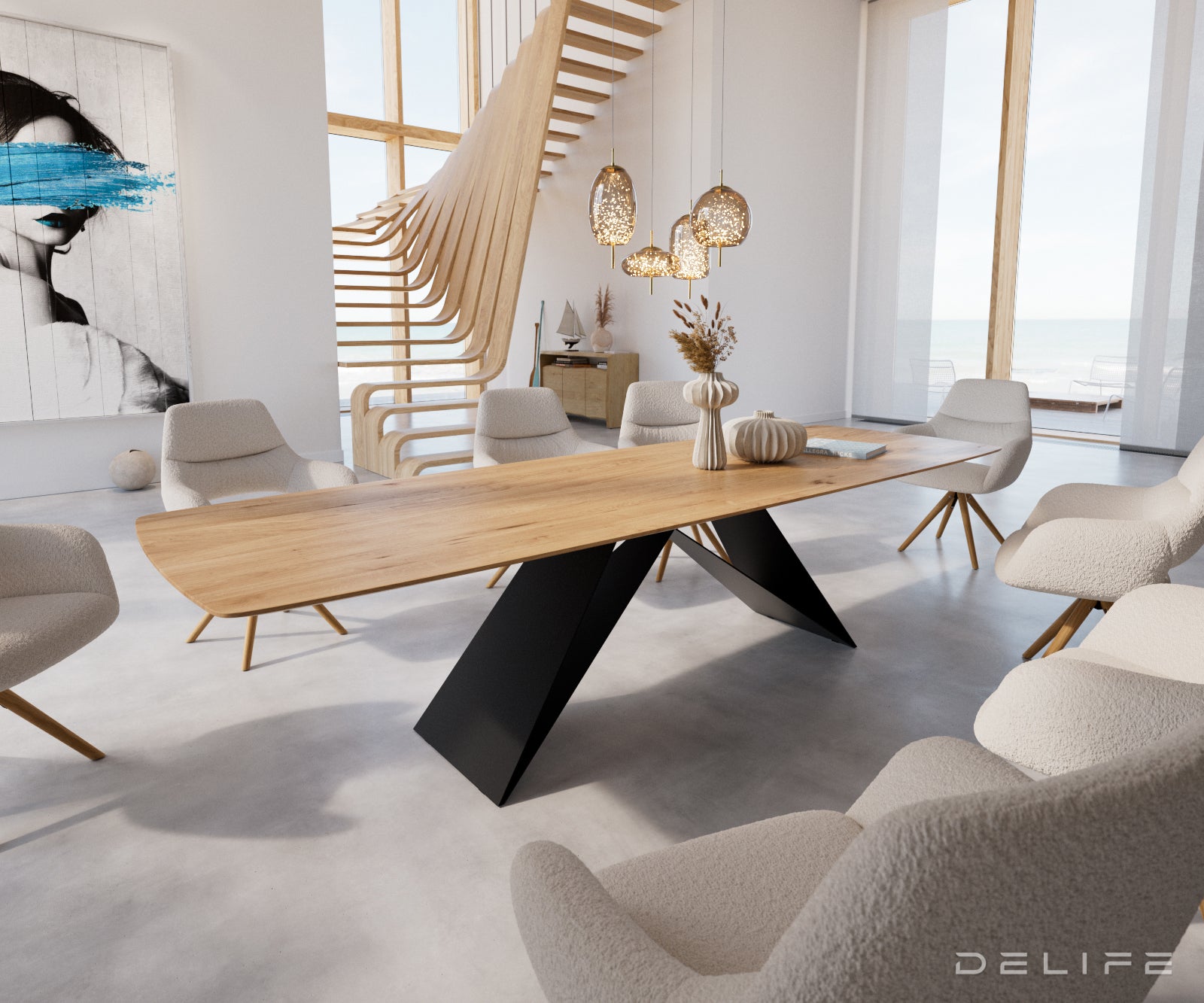 Blagovaonski stol Edge Bott, Materijal: Hrast