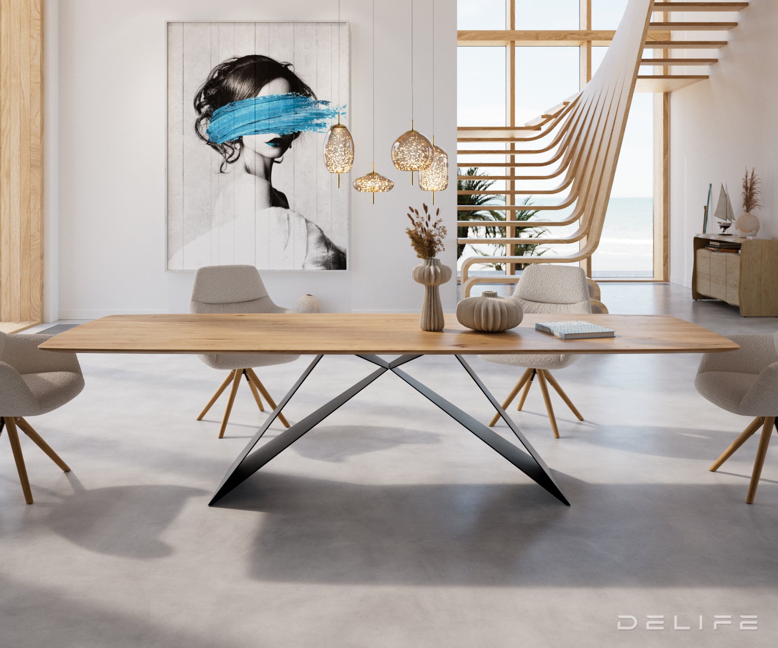 Blagovaonski stol Edge Bott, Materijal: Hrast