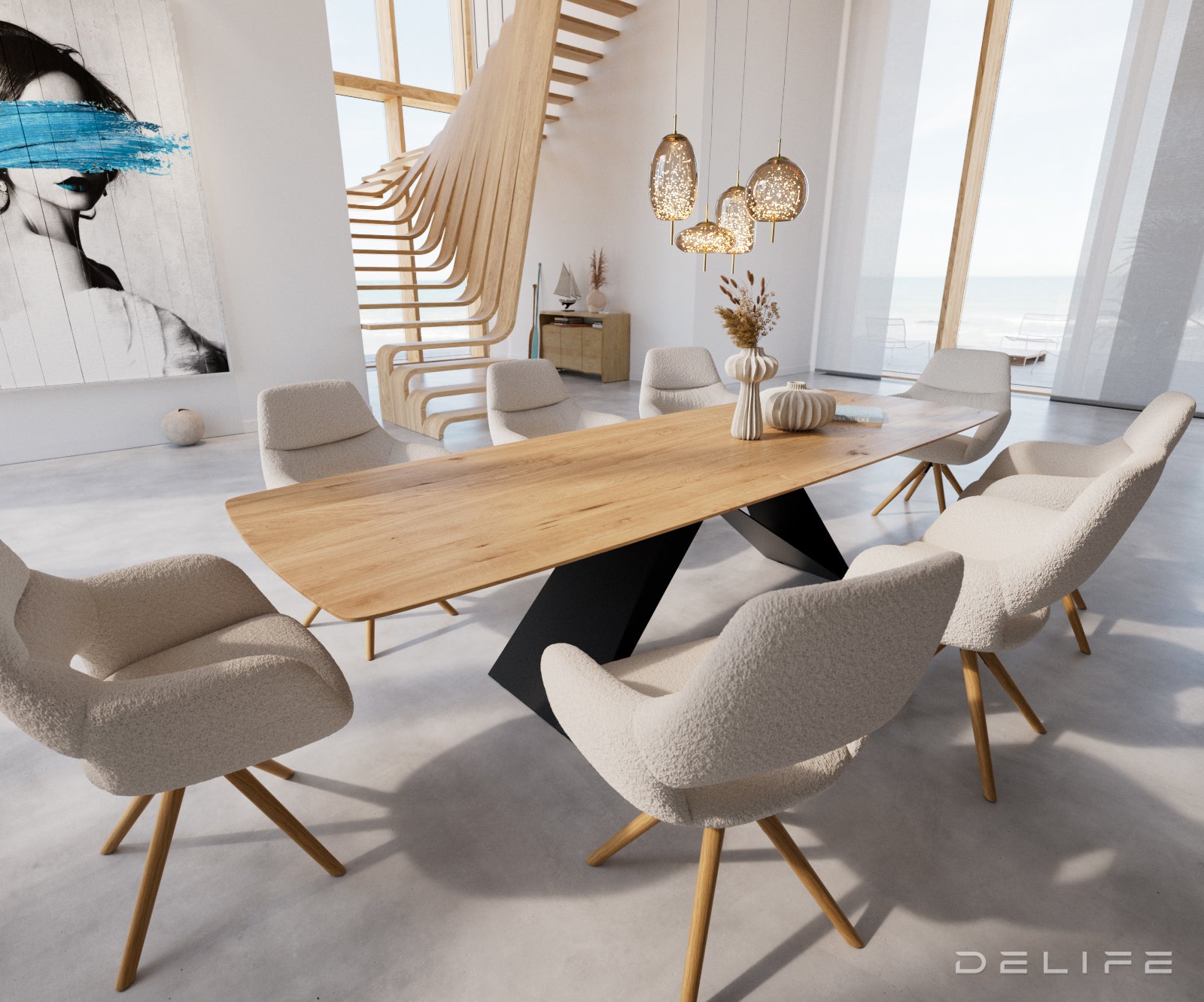 Blagovaonski stol Edge Bott, Materijal: Hrast