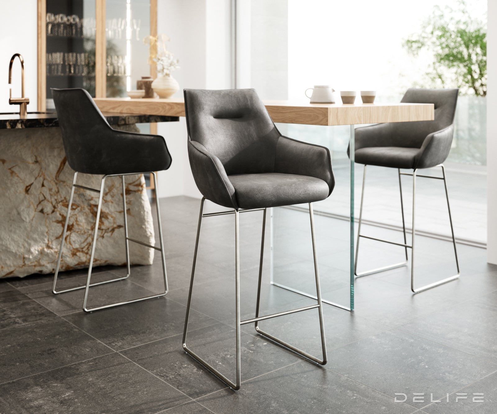 Barska stolica Alja Flex, Materijal: Mikrofibra