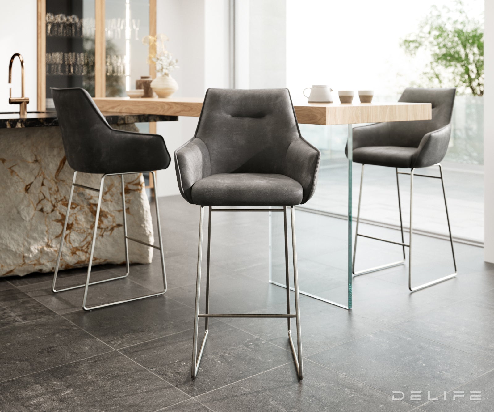 Barska stolica Alja Flex, Materijal: Mikrofibra