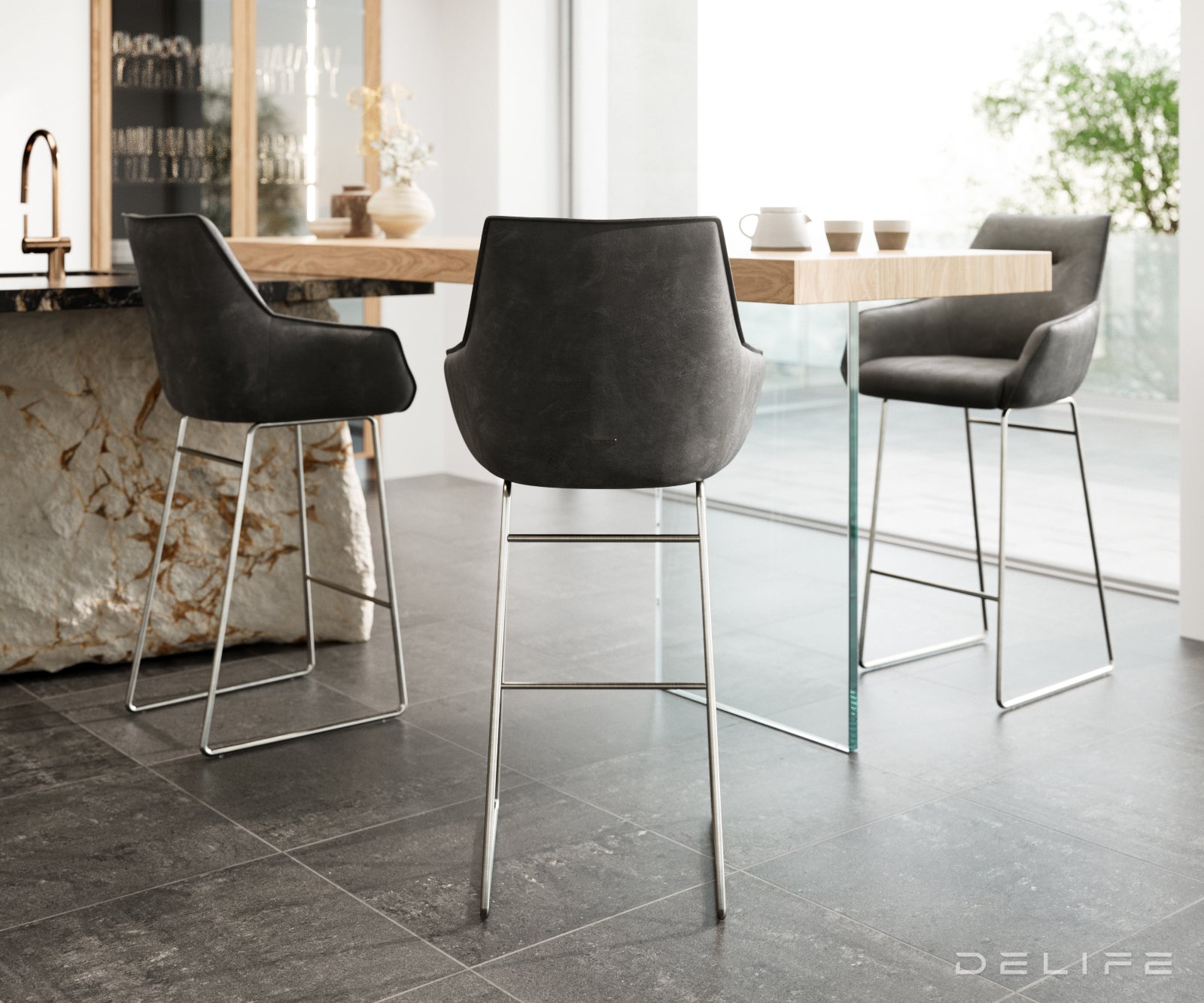 Barska stolica Alja Flex, Materijal: Mikrofibra