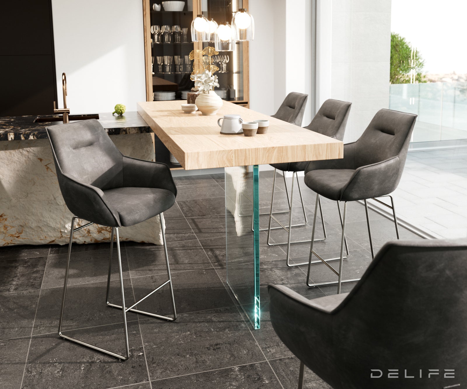 Barska stolica Alja Flex, Materijal: Mikrofibra