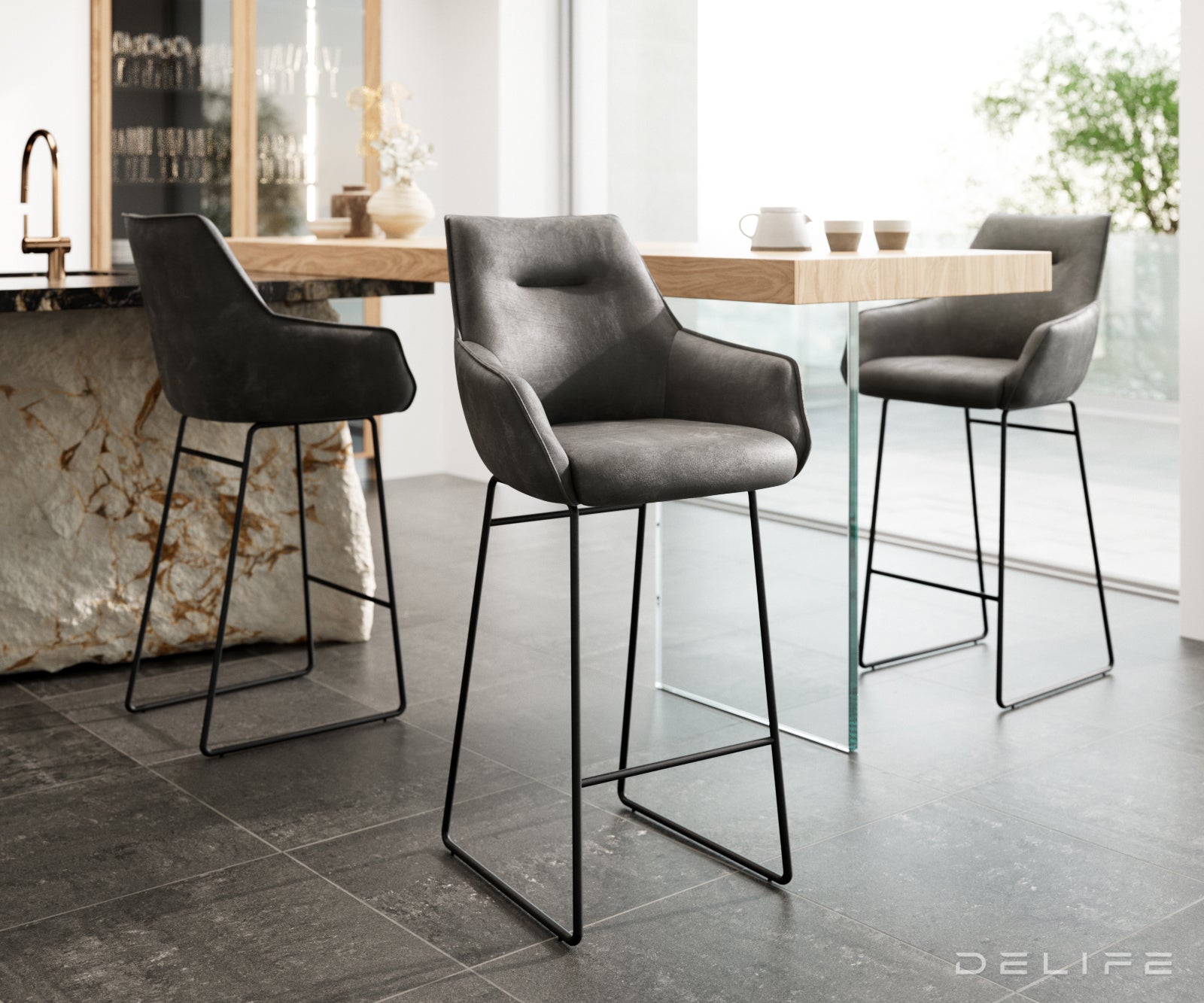 Barska stolica Alja Flex, Materijal: Mikrofibra