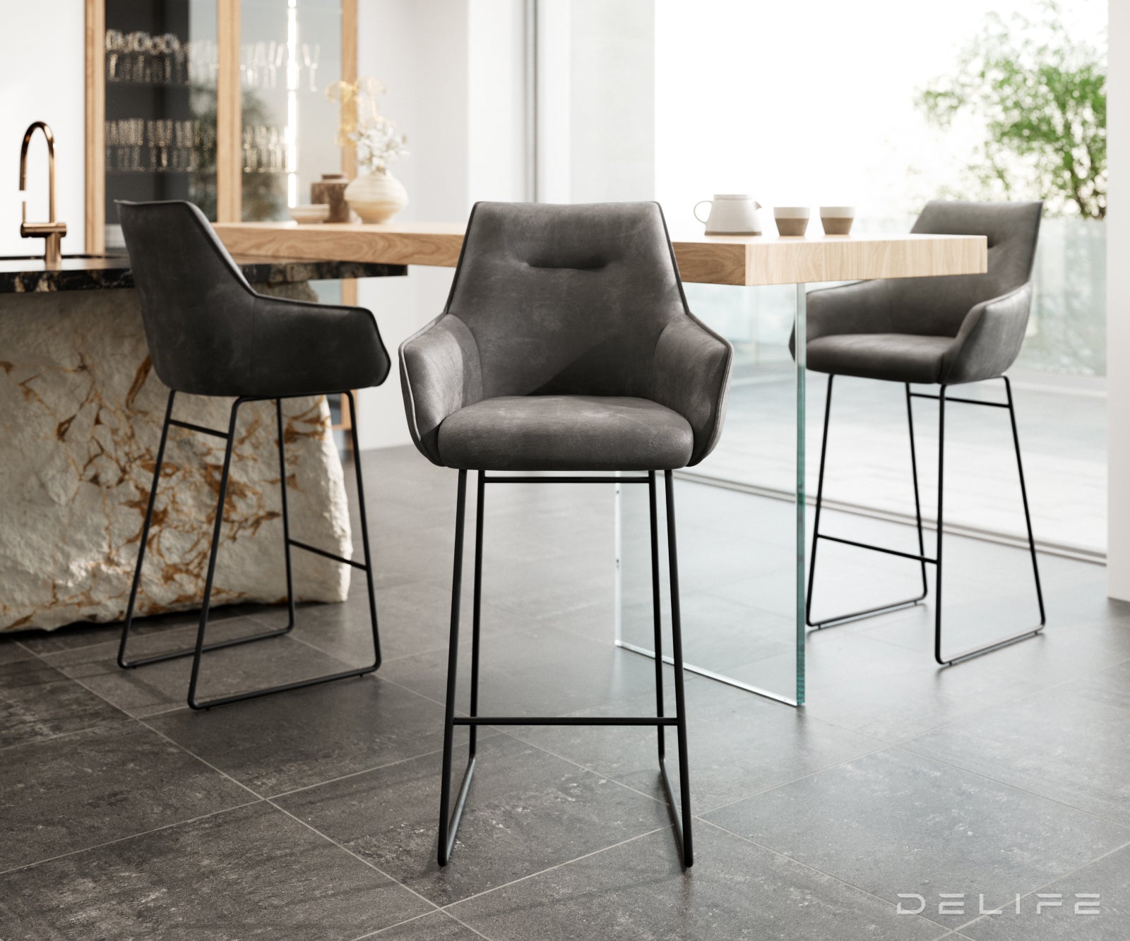 Barska stolica Alja Flex, Materijal: Mikrofibra