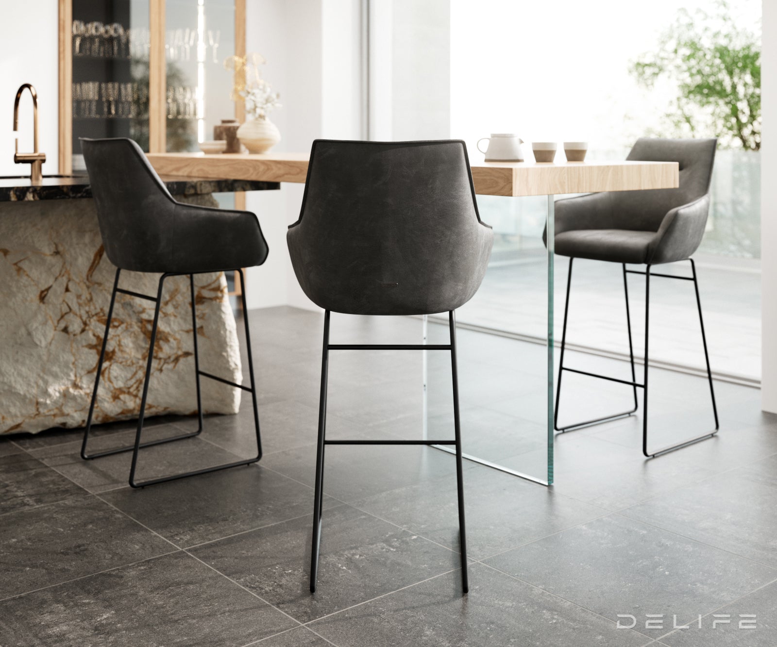 Barska stolica Alja Flex, Materijal: Mikrofibra