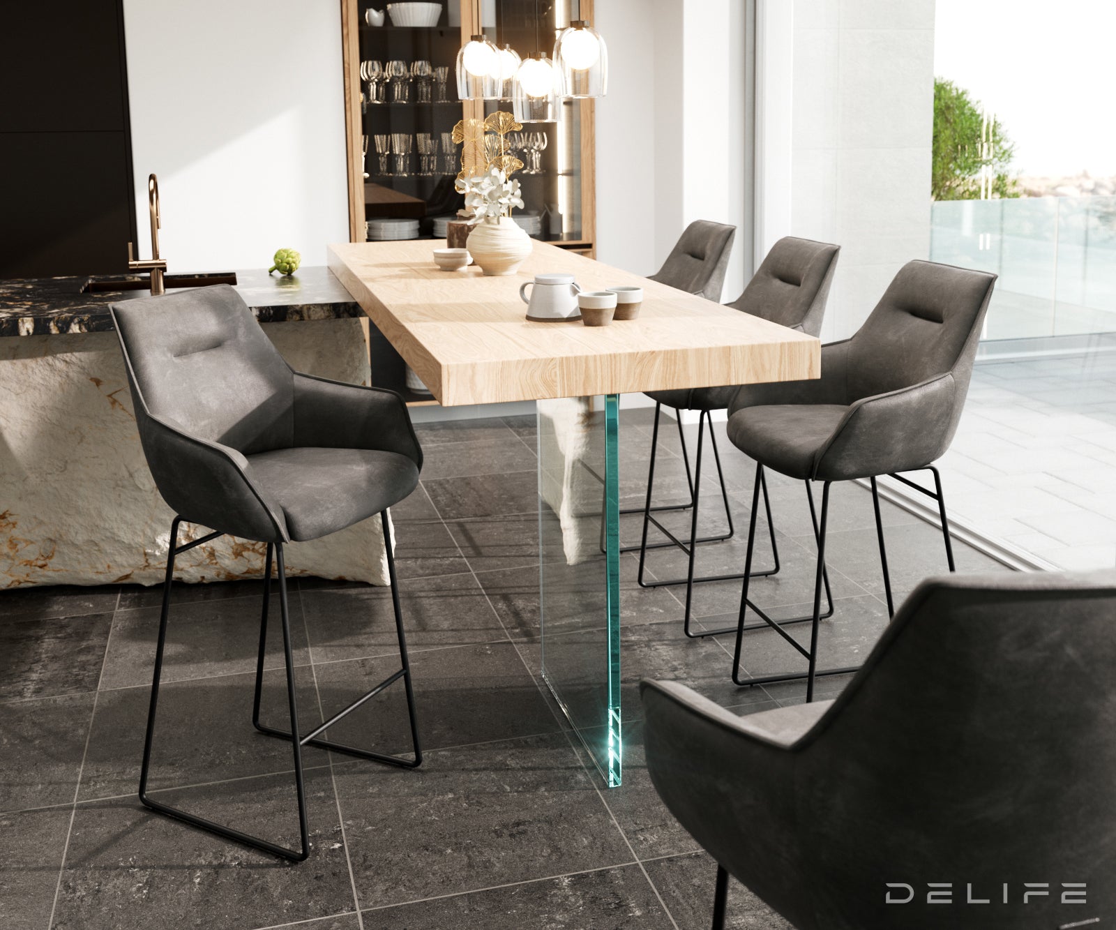 Barska stolica Alja Flex, Materijal: Mikrofibra