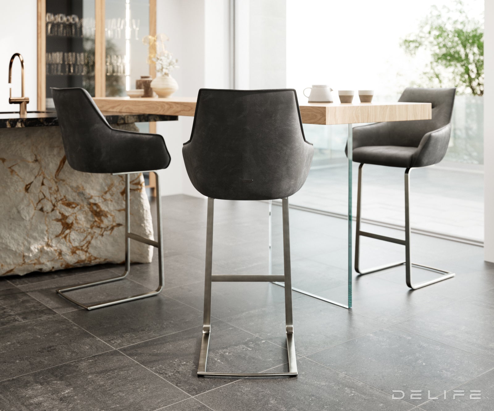 Barska stolica Alja Flex, Materijal: Mikrofibra