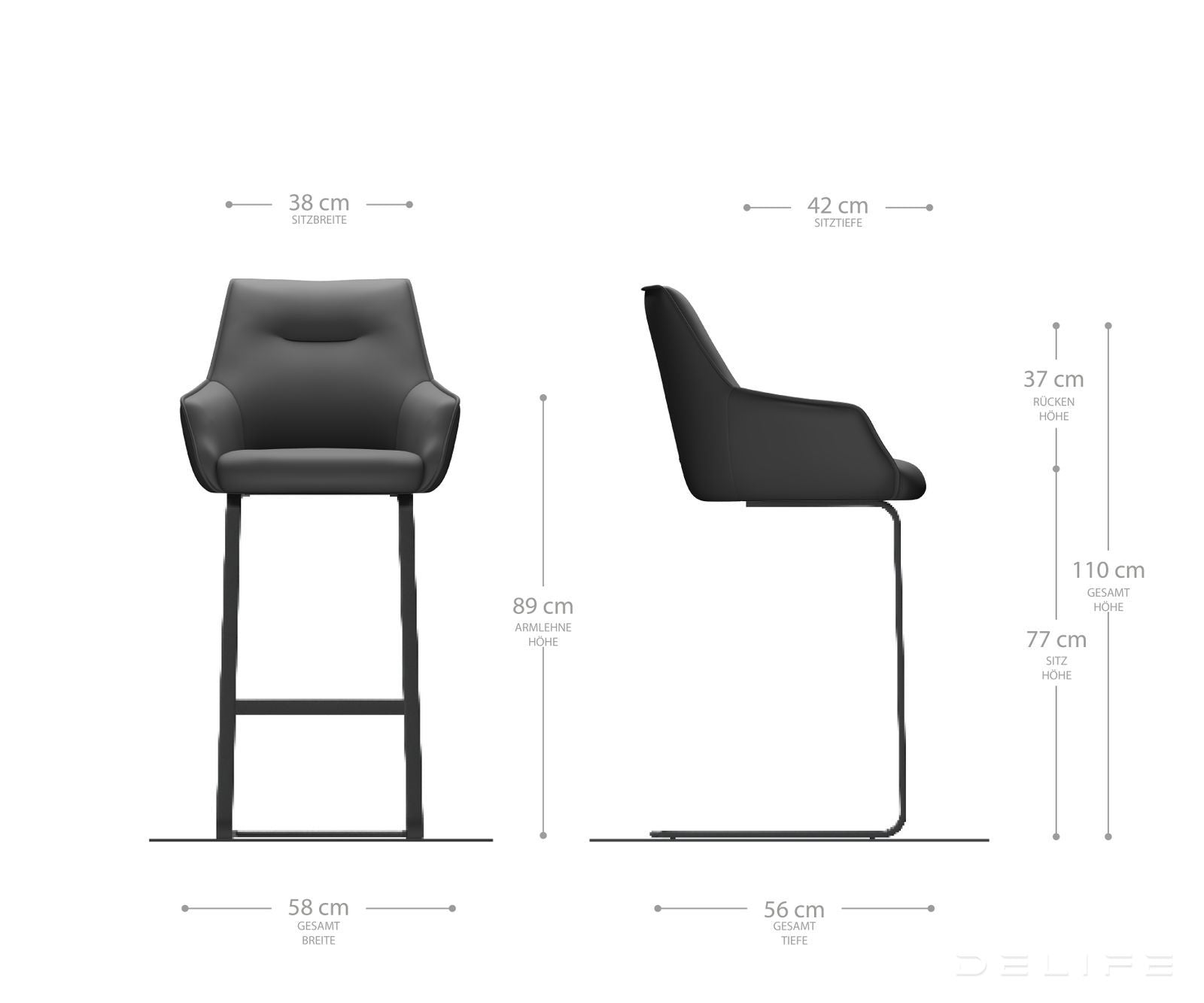 Barska stolica Alja Flex, Materijal: Mikrofibra