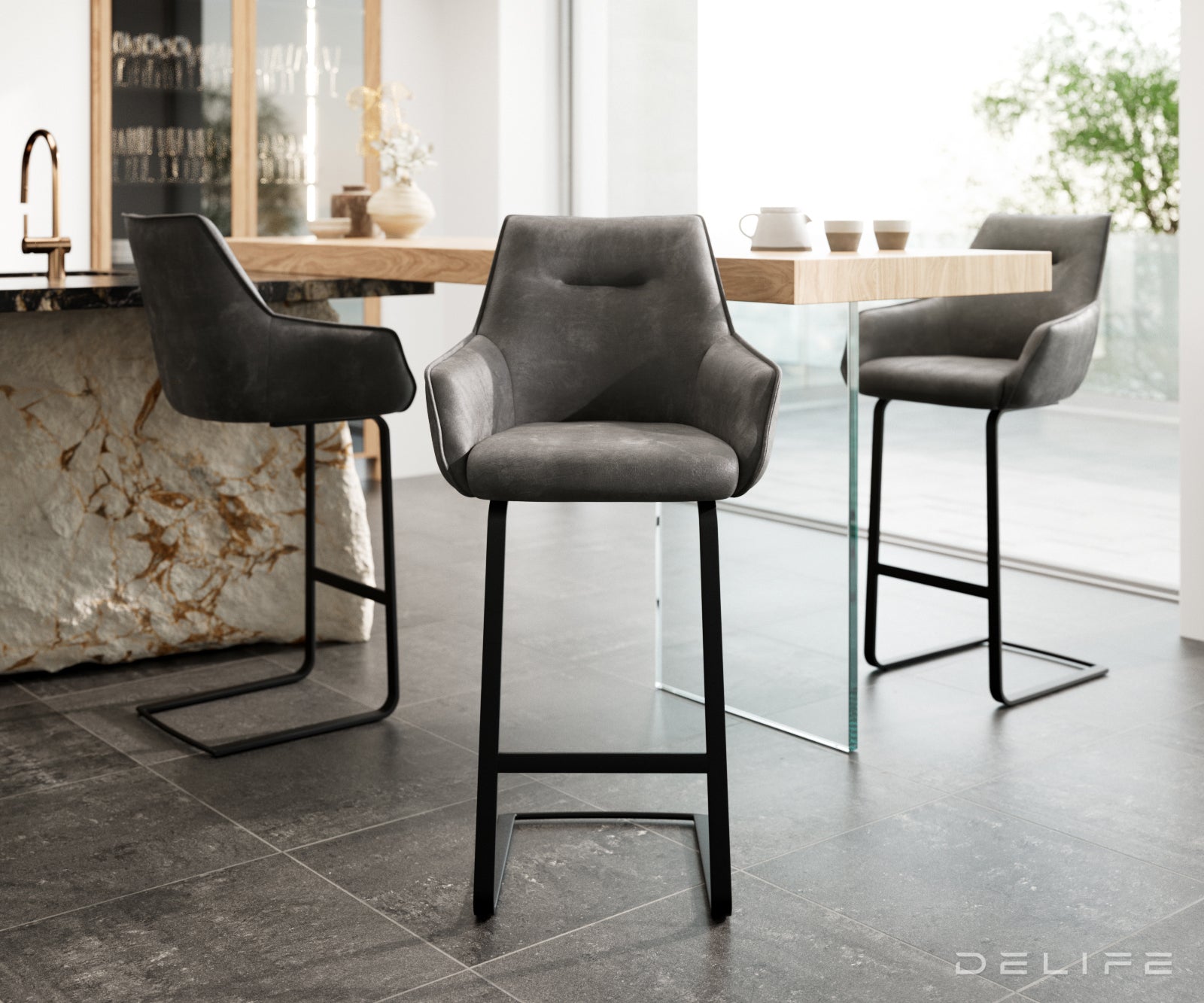 Barska stolica Alja Flex, Materijal: Mikrofibra