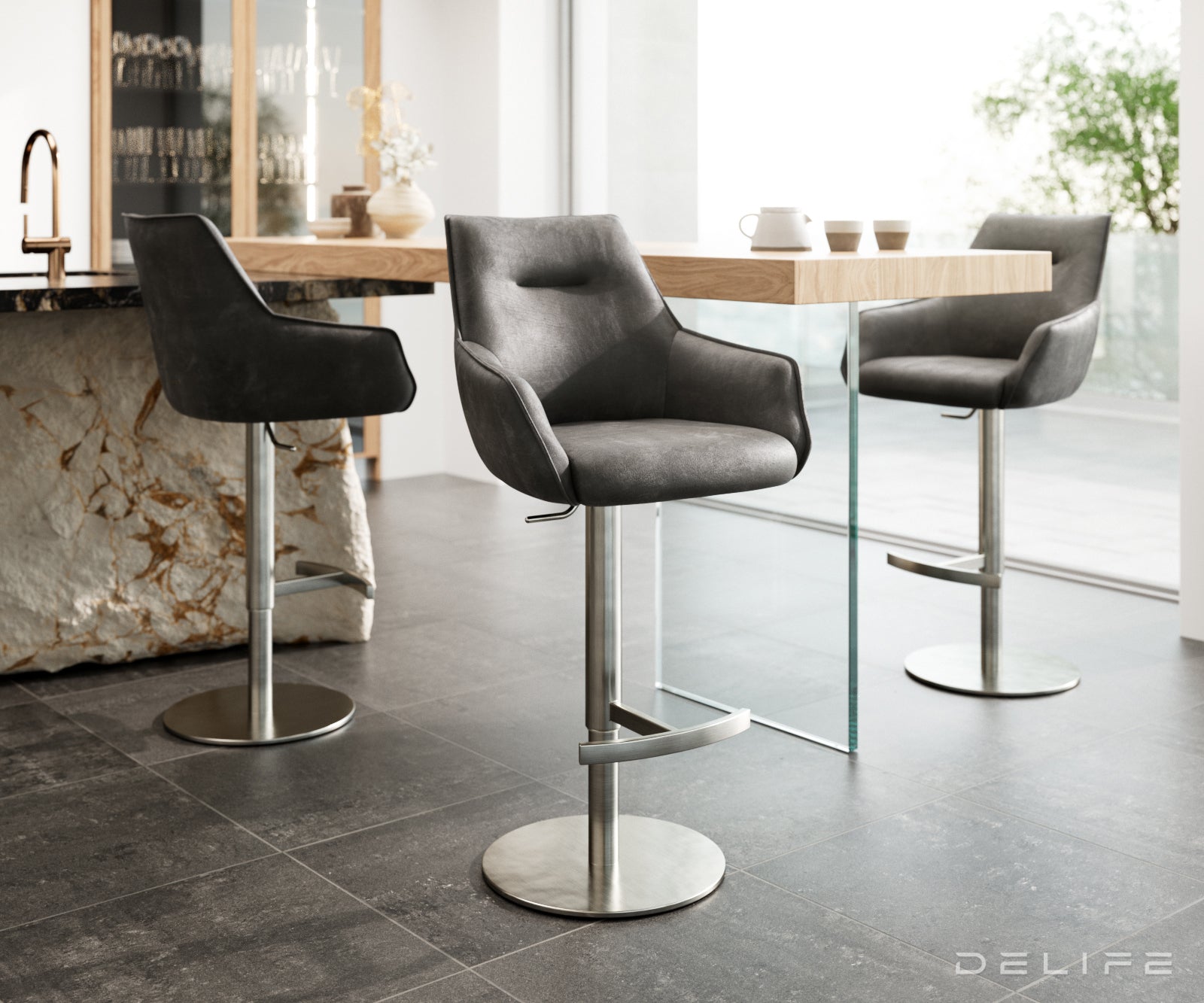 Barska stolica Alja Flex, Materijal: Mikrofibra