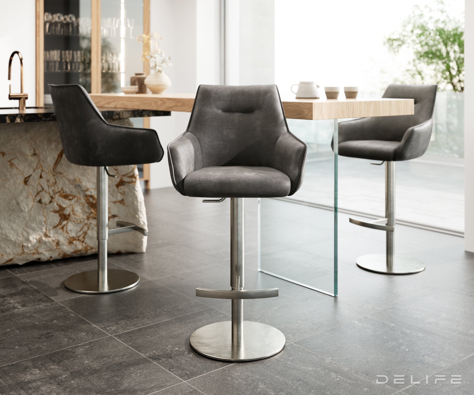 Barska stolica Alja Flex, Materijal: Mikrofibra