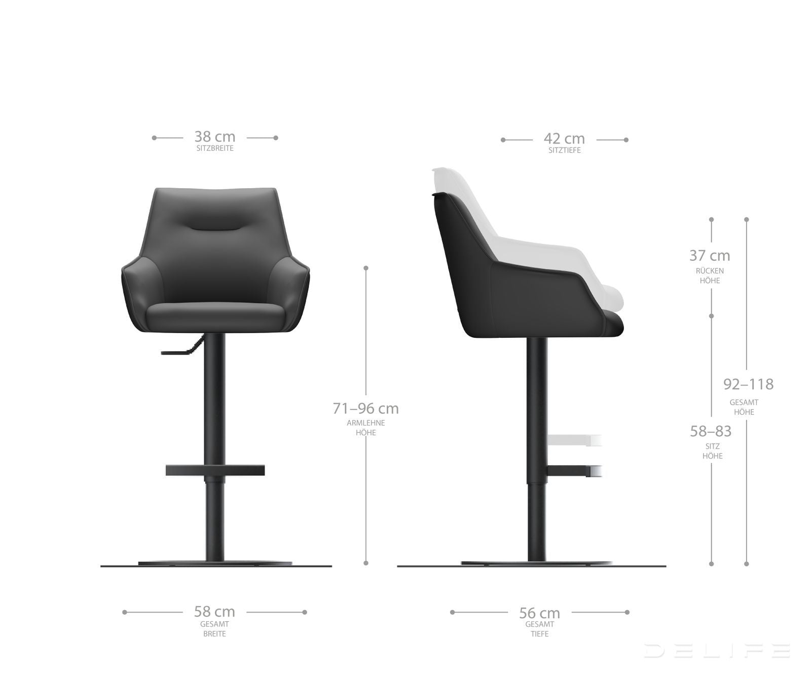 Barska stolica Alja Flex, Materijal: Mikrofibra