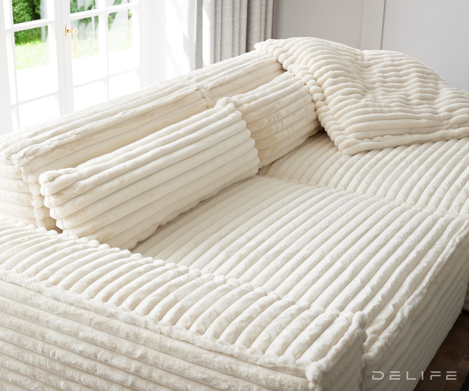 Kutna garnitura Sirpio XL 266x173cm, Materijal: Pliš rebrasta tkanina