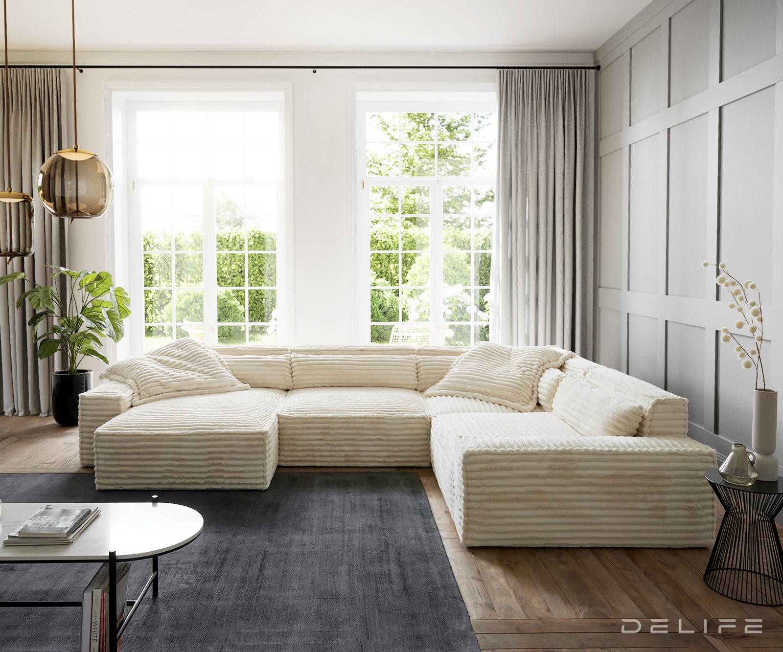 Garnitura Sirpio 360x258cm, Materijal: Pliš rebrasta tkanina