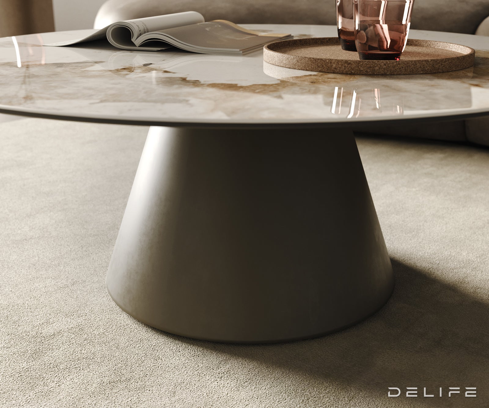 Klub stolić Borna 100x100cm, Materijal: Keramika Minas Melange