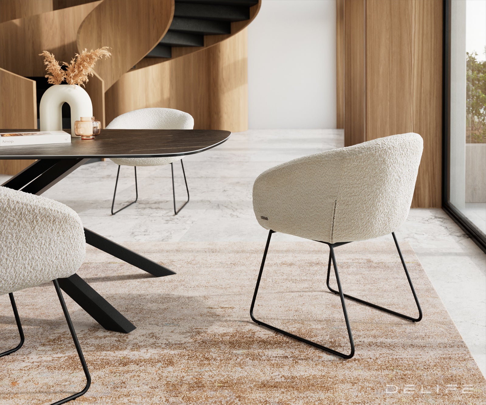 Blagovaonska stolica Vinka, Materijal: Boucle